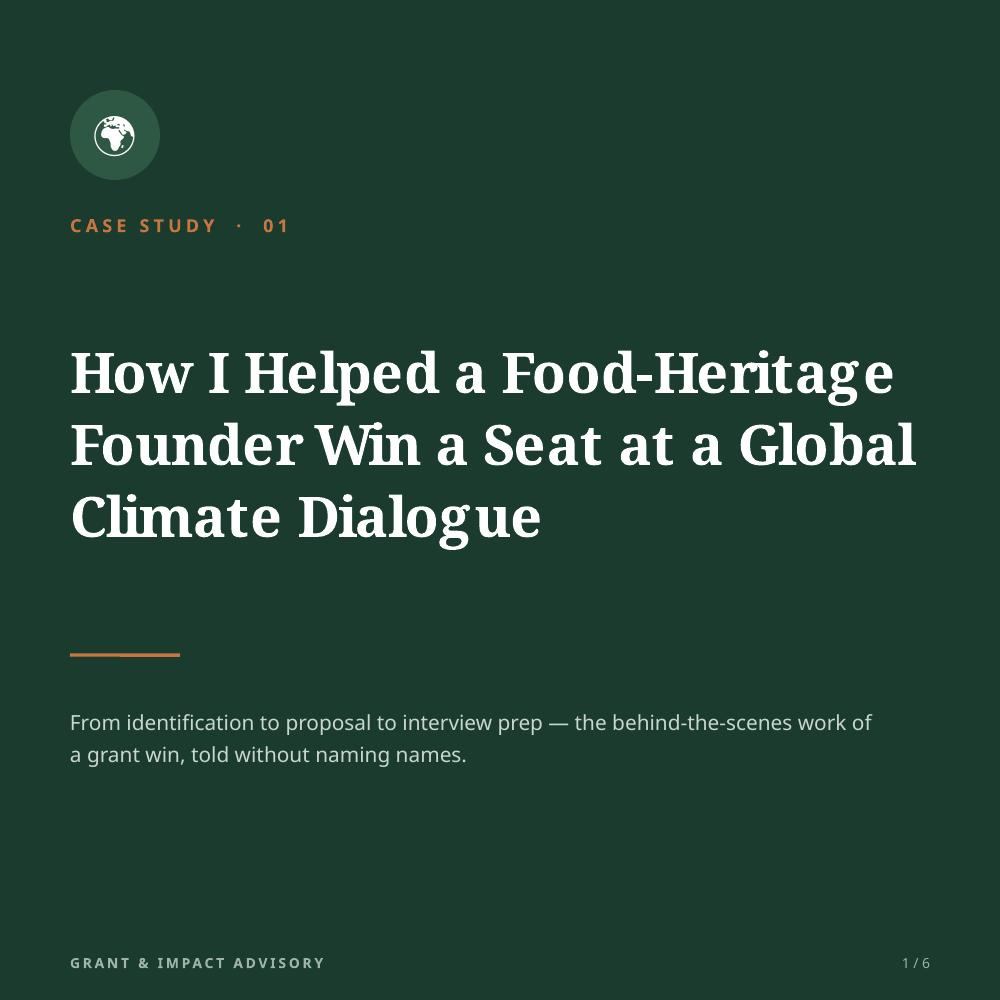 Food-heritage founder selected for a global climate dialogue